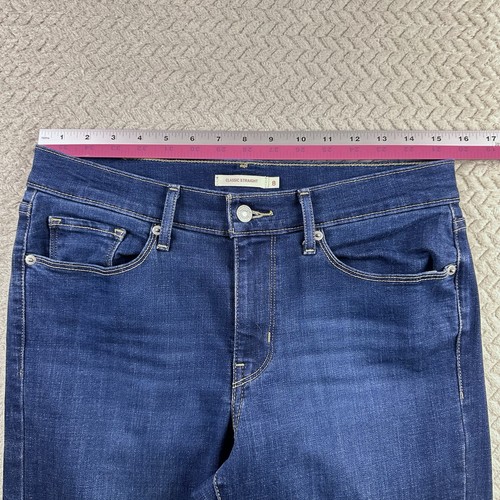 Women’s Levi’s High Rise Straight Size 8 Jeans Classic Straight Whiskered Denim - Picture 7 of 16