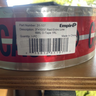 Empire Level Magnatec Premium Detectable Tape Electric Line Below 31-107 1000ft