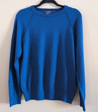 Banana Republic 100 Merino Baruffa Wool Solid Blue Crew Neck Sweater Men's L