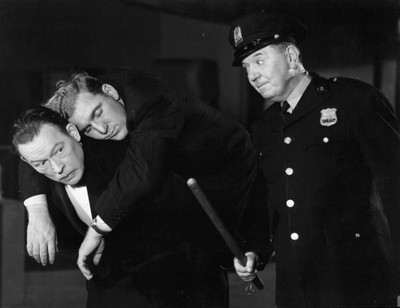 Fred Allen carries William Bendix back a scene film Its Bag 1945 Old Photo