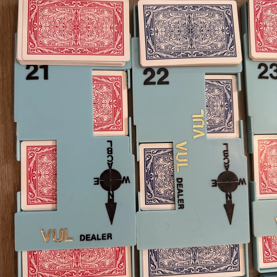 ACBL Duplicate Bridge Boards Set 21-36 Plastic blue boards 16 & 9 VTG Card Decks - Image 3 of 4