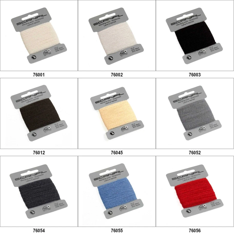 Scanfil Wool Thread Mending Darning Repair Yarn For Socks Etc BUY 1 2 Cards 262D - Image 3 of 4
