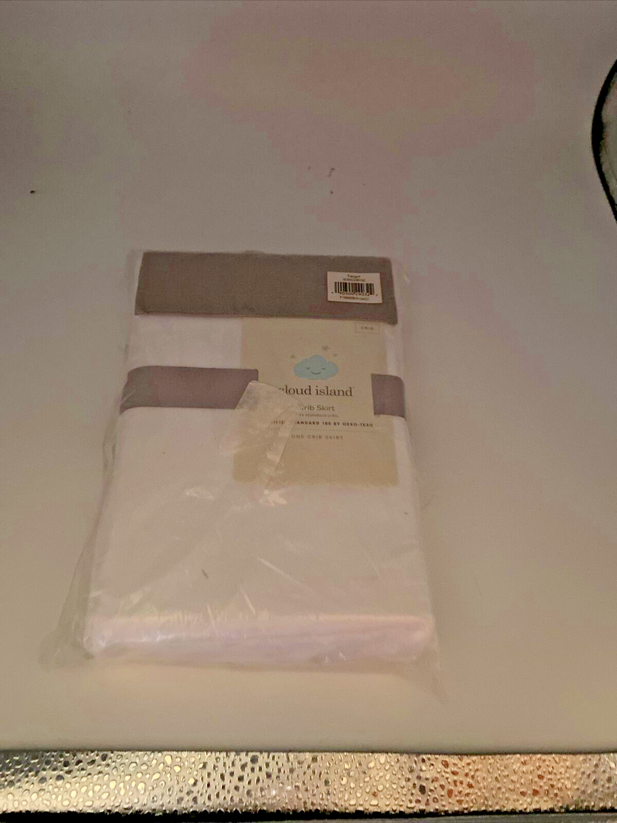 Cloud Island Crib Skirt White Ruffle 100% Cotton