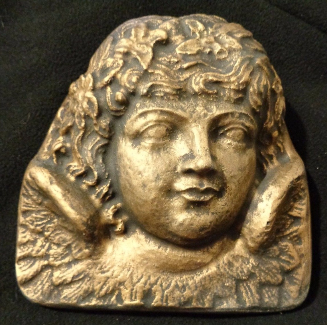 Angel plaque plastic mold concrete plaster cement cherub mould 7” x 6.5” x 1”