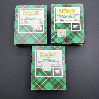 3 Vintage 1960s Scotch 3M Ruban 810 Tape SEALED Bailey Department Store Sticker