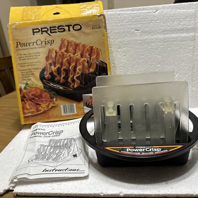 Presto 2008 PowerCrisp Bacon Cooker 05100 Pre-Owned In Original Box