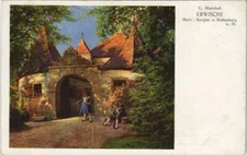 Old postcard AK Rothenburg Burgtor GERMANY (1076466)