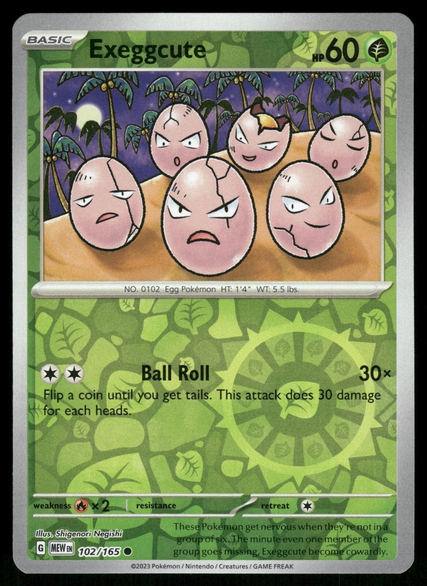 exeggcute pokemon card value Pokmon TCG Cards for sale Expansion Surging Sparks Rarity Illustration Rare Game Pokmon Category Pokmon Single Exeggcute Reverse Holo NM 102/165