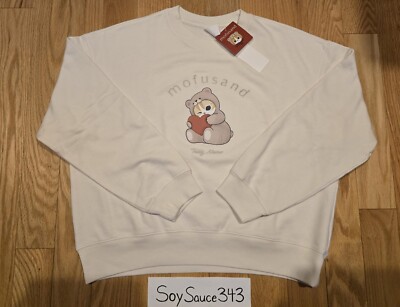 NEW WOMEN'S UNIQLO MOFUSAND TEDDY MEOW CAT CUTE OFF WHITE