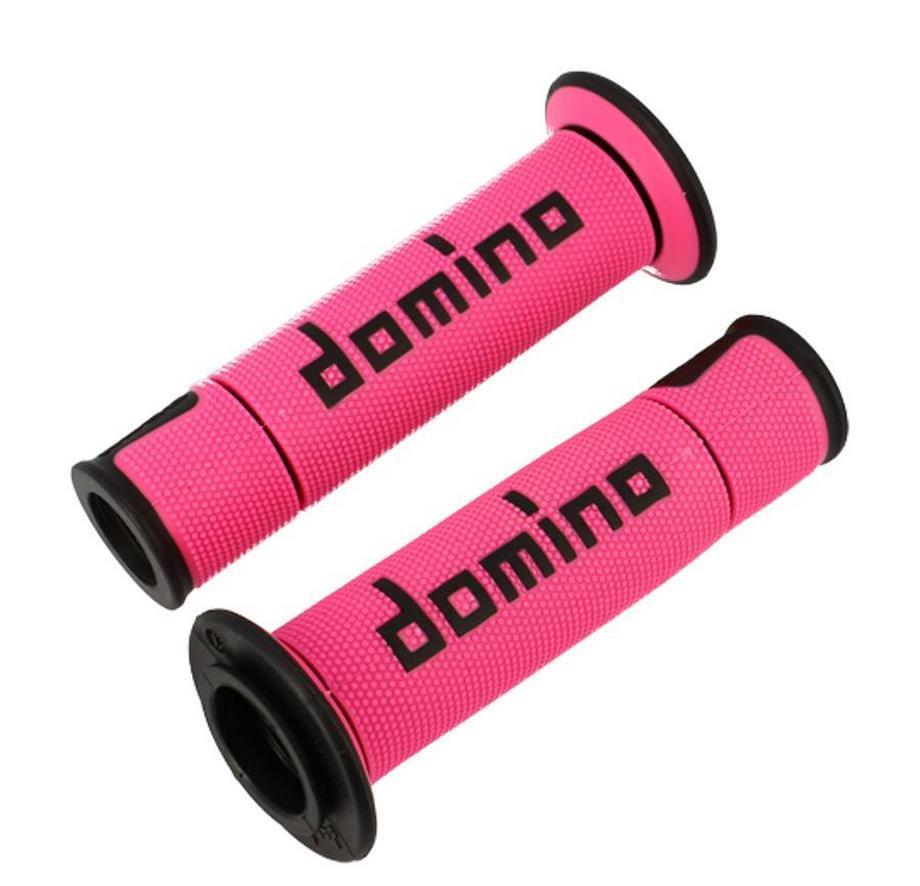 Revêtement de guidon Domino A450 rose noir pour look moto urbain et trajets quotidiens