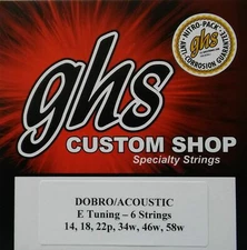 GHS: Genuine Custom Dobro, Acoustic or Lap Steel Strings "E" Tuning