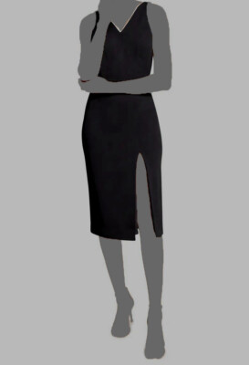 $189 Dress The Population Women's Black Giana Low-Back Sheath Dress Size S