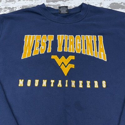West Virginia Mountaineers Sweatshirt Men XL Blue Crewneck Sweater
