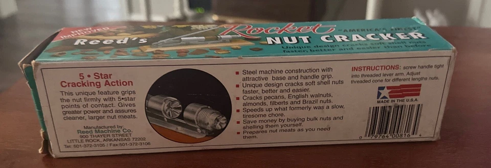 Vintage Reed's Rocket Nut Cracker Model 816 Made In The USA with Original Box - Image 4 of 4