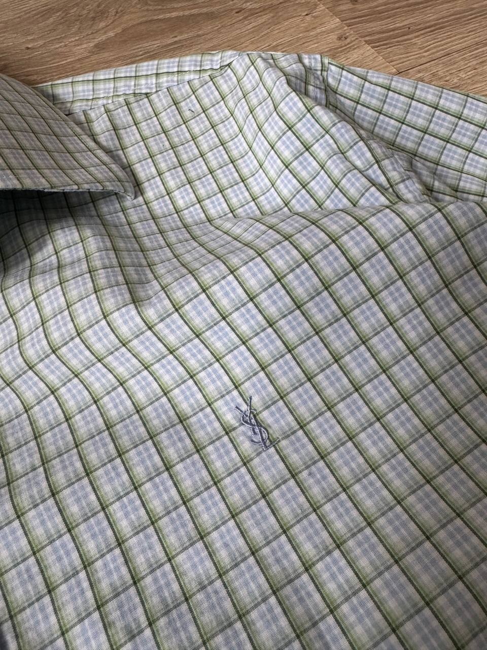 Camicia uomo vintage Yves Saint Laurent YSL check con bottoni taglia M