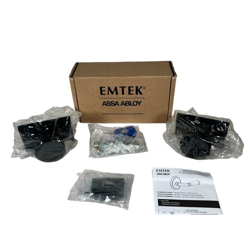 Emtek Assa Abloy Privacy Modern Rectangle Octagon Door Knob Black US19 NEW - Picture 9 of 12