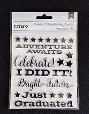 AMERICAN CRAFTS Remarks Stickers GRADUATION - Puffy Sticker - 24pcs