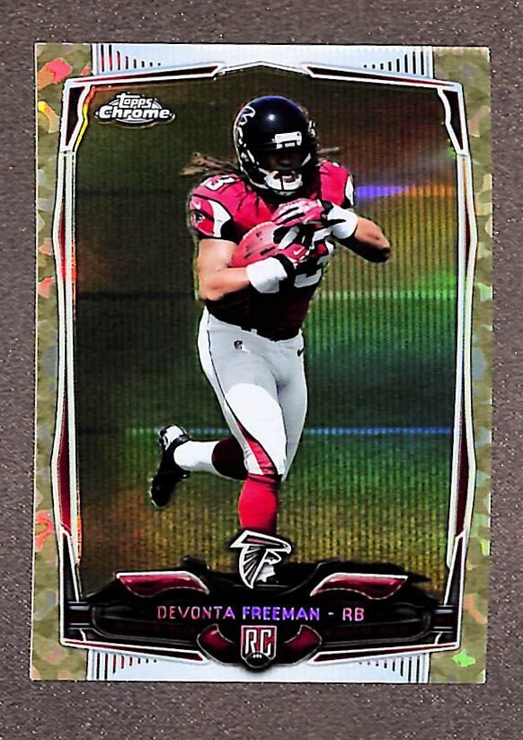 2014 Topps Chrome #216 Devonta Freeman Rookie RC Camo Refractor Parallel SP /499