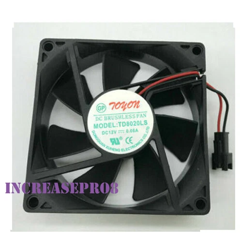 1 PC TOYON TD8020LS DC 12V 0.08A 8020 8CM 2 Pin 80*80*20MM Cooling Fan
