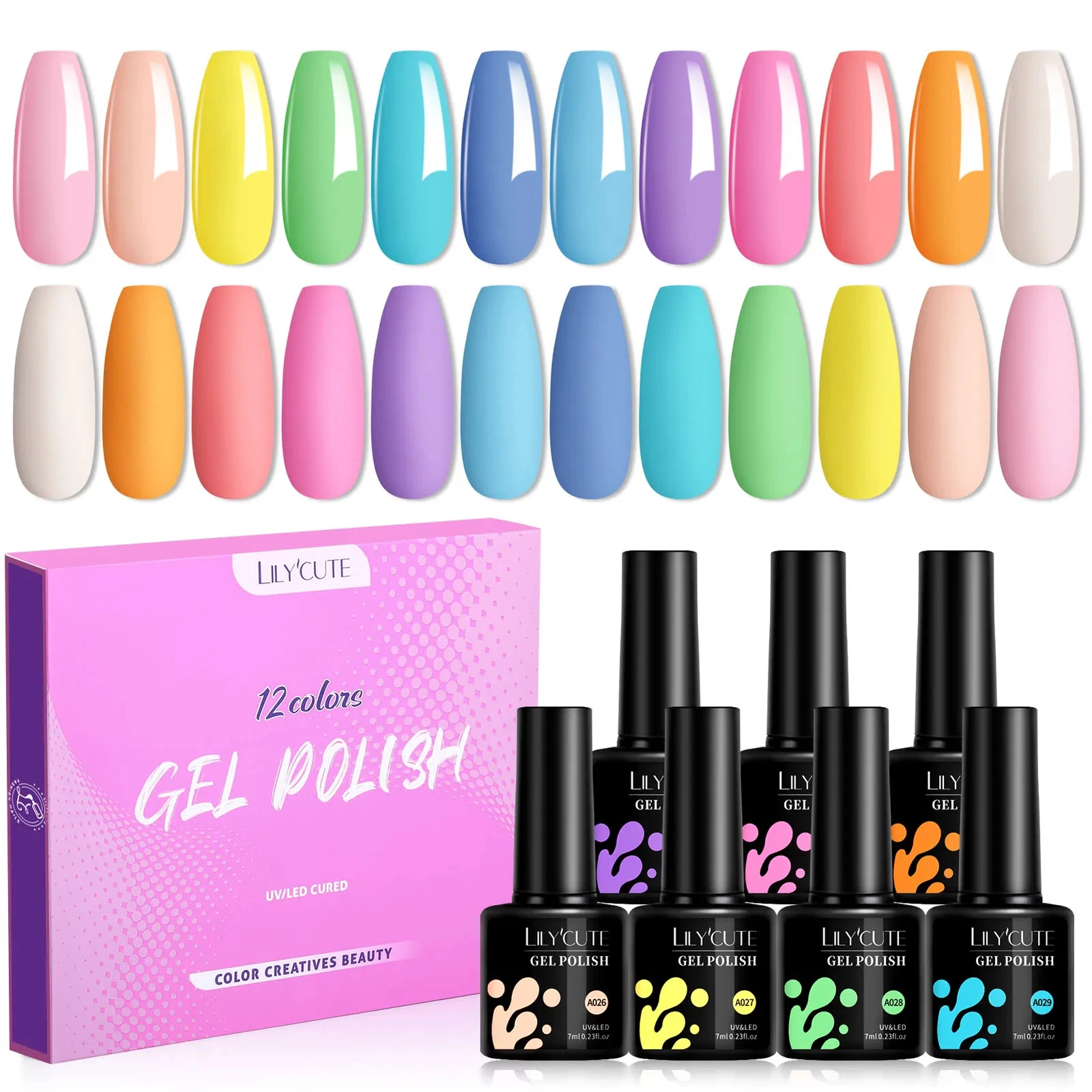 12PCs 7ml Nail Gel Polish Set UV Gel for Manicure Soak Off Nail Kit Varnishes
Opens in a new window