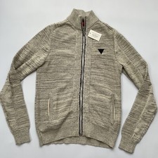 Guess Men s Full Zip Sweater Light Colored Size S