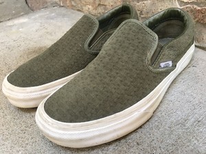 olive green vans slip ons