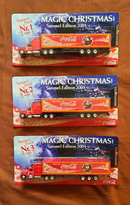 Drei Coca-Cola Weihnachtstuck-Modelle, neu in OVP, Nr. 1 + Nr. 2 + Nr. 3