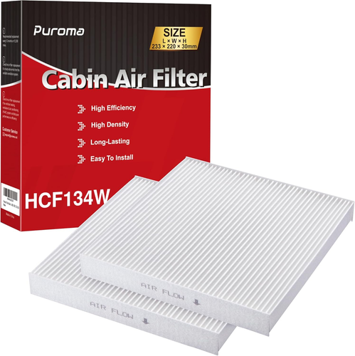 2 Pack Cabin Air Filter with Multiple Fiber Layers, Replacement for CP134, CF101
