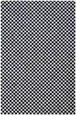 Leder Teppich Tappeto Alfombra 150x240 cm Rindsleder Handarbeit schwarz weiß - Bild 1 von 4