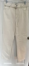 ABERCROMBIE FITCH The 90s Straight Ultra High Rise JEANS, Size 14L 32, Cream NWT