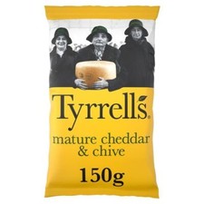 Tyrrells Mature Cheddar & Chive Sharing Crisps 150g - Pack of 12