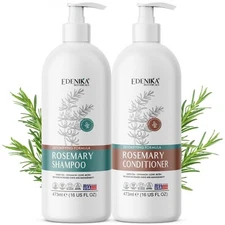 Edenika Rosemary Shampoo & Conditioner Set - Detoxifying, Nourishing Hair Care