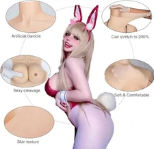 Silicone Breast Form Breastplate G Cup Fake Dragqueen Crossdresser Cosplay Ivory