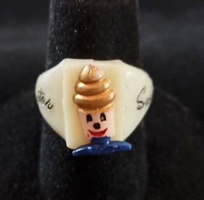 Vtg Mister Mr Softee Ice Cream Premium Toy Plastic Ring Promo NOS New 1950-60s