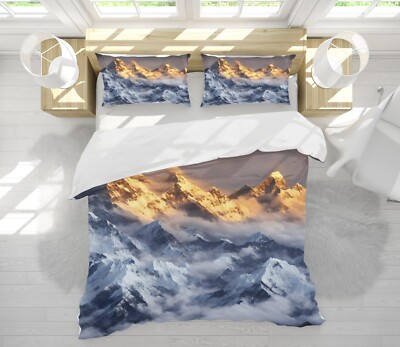 3D Sunshine Mountain A7 Bed Pillowcases Quilt Duvet Cover Set Queen King Vera 23