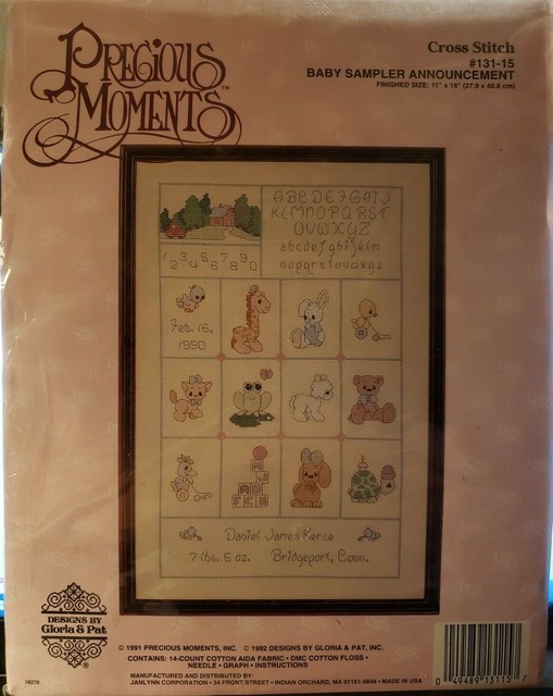 Precious Moments Baby Sampler Announcement ABC Counted Cross Stitch Kit