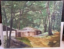 Marjorie Rushworth grande olio originale 1973 AL's SHACK Piemonte St. MIDDLETON, MA