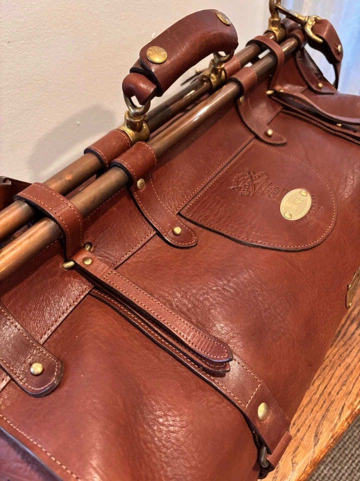 Coronel Littleton No. Bolso de cuero de 3 empuñaduras - marrón vintage Foto 4 de 4
