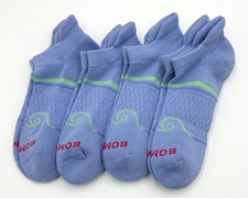 4 Pairs Bombas Women's Stripes Ankle socks Honeycomb Cushion Size Med 8-10 Blue