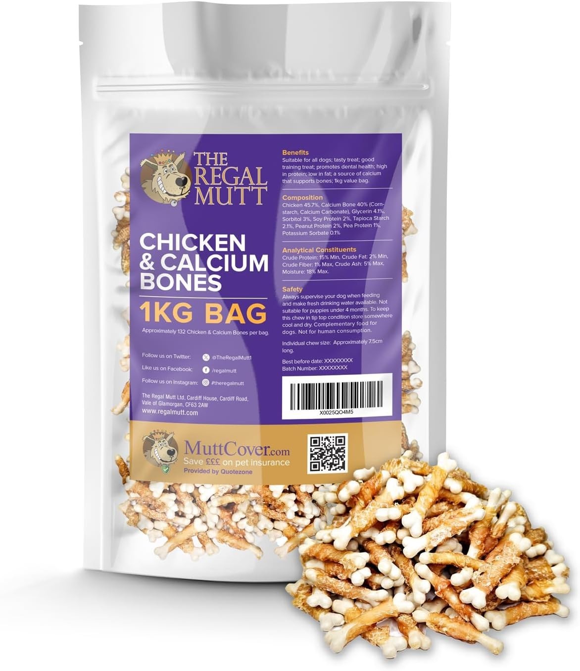 Chicken & Calcium Bones – 1kg Bag