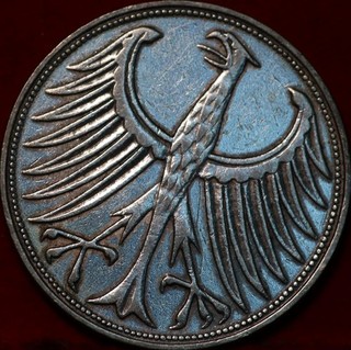 1951 Germany 5 Mark Silver Foreign Coin
