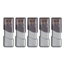 PNY 64GB Turbo Attach  3 USB 3.0 Flash Drive, Silver Pack of 5 64GB,