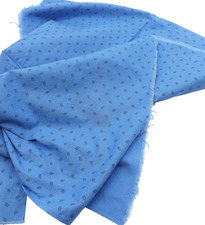 Blue Leaves Fabric 1/2 yard Small All Over on Blue Background