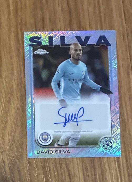 2024 Topps Chrome UEFA UCC David Silva MAN CITY AUTO Toppsfractor # /52
