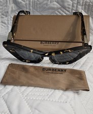 Burberry B 4216 3002/13 Dark Havana Cat-Eye Sunglasses Brown Gradient Women EUC