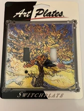 Art Plates Decorative Wall Plate Double Light Switch Mulberry Tree