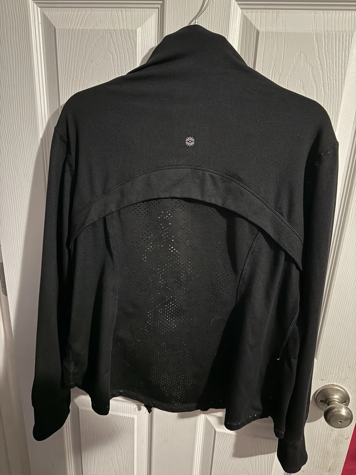 Chaqueta para mujer Tangerine negra activa con cremallera completa talla XL Foto 2 de 4