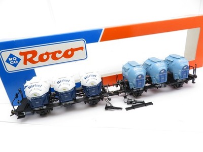 360H0 /3 - Roco H0 46521 - 2er Set Behältertragwagen Birkel Knorr - top in OVP