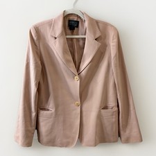 Lafayette 148 New York Career Long Sleeve Pale Pink Quiet Luxury Wool Blazer 8