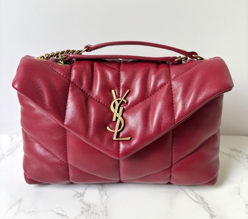 SAINT LAURENT YSL Toy Puffer Shoulder Crossbody Bag Red New Model Retail $2500
